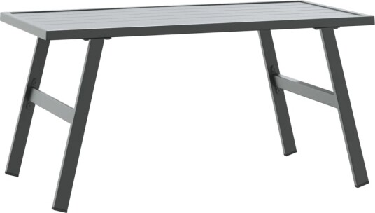 Utendørs salongbord svart 90x45x35 cm pulverlakkert stål 4008106
