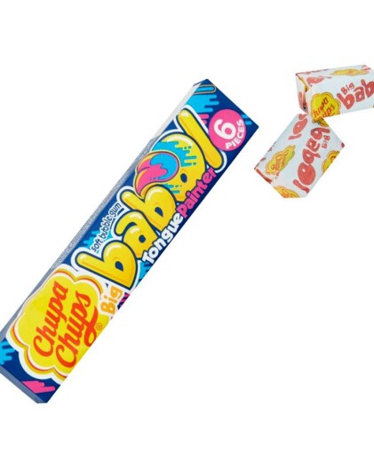 6 pk Chupa Chups Babol Tongue Painter Tyggegummi med Blå Bringebær Smak