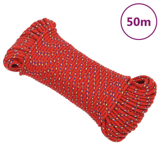  Båttau rød 5 mm 50 m polypropylen