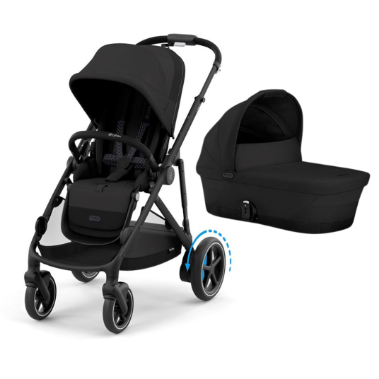 Cybex e-Gazelle S Søsken-/tvillingvogn - Moon Black/Black Cybex e-Gazelle S Søsken-/tvillingvogn - Moon Black/Black