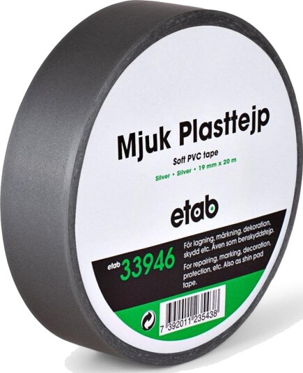 etab 33946 Plasttape myk, PVC, 20 m sølv, 50 mm, Maskintilbehør & forbruk etab 33946 Plasttape myk, PVC, 20 m sølv, 50 mm, Maskintilbehør & forbruk