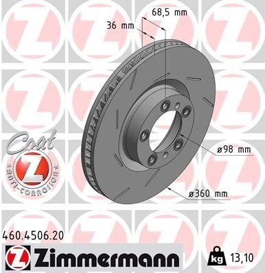 Bremseskive ZIMMERMANN 460.4506.20 Bremseskive ZIMMERMANN 460.4506.20