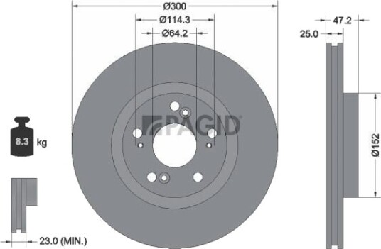 PAGID 54409NC Bremseskive PAGID 54409NC Bremseskive