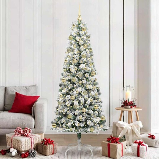  Kunstig sammensatt juletre med LED  stripelys 210 cm PVC