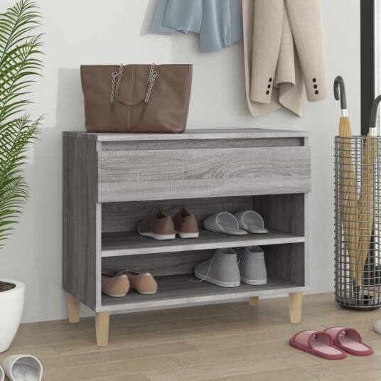 vidaXL Skoskap gr? sonoma 70x36x60 cm konstruert tre