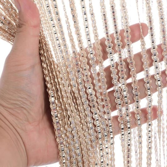 【BQ】Perlegardiner for døråpning 100x200cm Perlegardiner Krystallperler Gardin Glitter Perledraperi Soveromsinnredning Champagne LGL