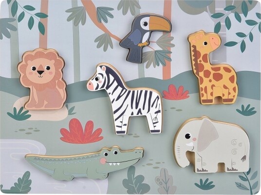 Kinder And Kids Puslespill 6 Brikker 30x22 Cm Jungle Kinder And Kids OneSize Puslespill