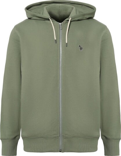 PS Paul Smith Mens Reg Fit Zip Hoody Zebra 34C_LT GREYISH GREEN S