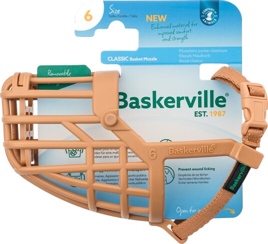 Baskerville Klassisk Munnkurv Beige Str. 6