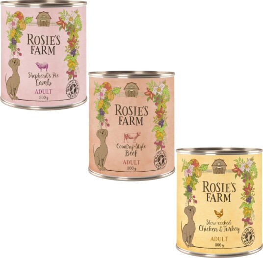 Rosie'S Farm Våtfôr Adult Blandet Kylling Lam Okse 24 X 800 G