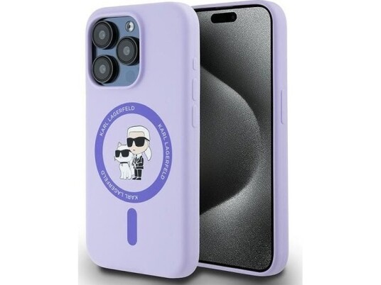 Karl Lagerfeld Karl Lagerfeld Klhmp15lscmkcrhu Iphone 15 Pro 6.1" Fioletowy/Purple Hardcase Silicone Kc Heads Ring Magsafe