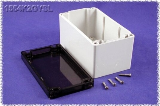 Hammond Electronics 1554K2GYSL 160 × 90 × 90 mm Polykarbonat Grå Kabinett