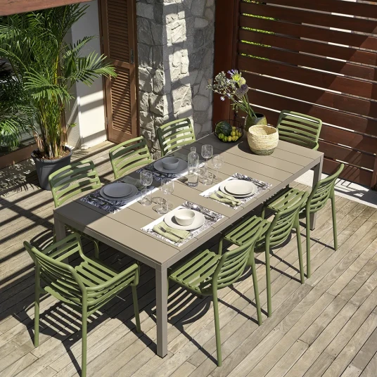 Nardi Rio Alu Spisebord 210/280x100 cm Tortora Nardi Rio Alu Spisebord 210/280x100 cm Tortora