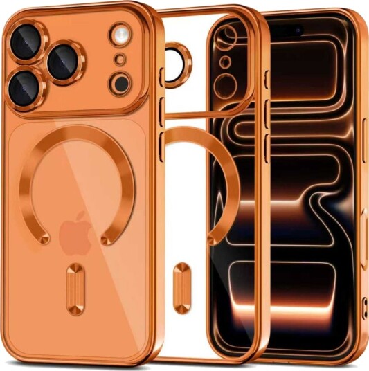 Tech Protect MagFlex MagSafe deksel til iPhone 17 Pro - Klar/Kosmisk oransje