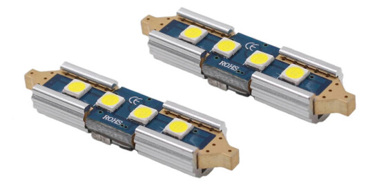 SJ-Sokkel 36mm lang med 4 LED's 9-32 volt