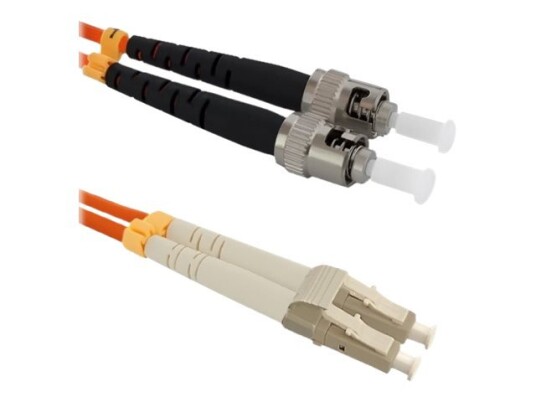 Qoltec - Patchkabel - Lc/Upc Multimodus (Han) Til St/Upc Multimodus (Han) - 2 M. - Fiberoptik - Dupleks - 50 / 125 My - Om2 - Halogenfri - Oransje