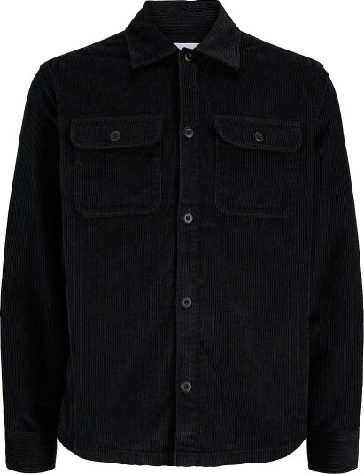 Jack & Jones Plus Overtreksskjorte Jjeregent Cord Overshirt Ls Sn Pls Svart