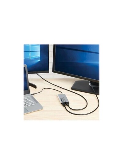 Eaton Tripp Lite Series USB C Adapter Dual Display 4K 60 Hz HDMI 100W PD Passthrough Silver