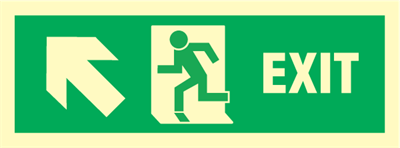 Jo Safety Exit left/up, arrow up IMO direction sign 100005
