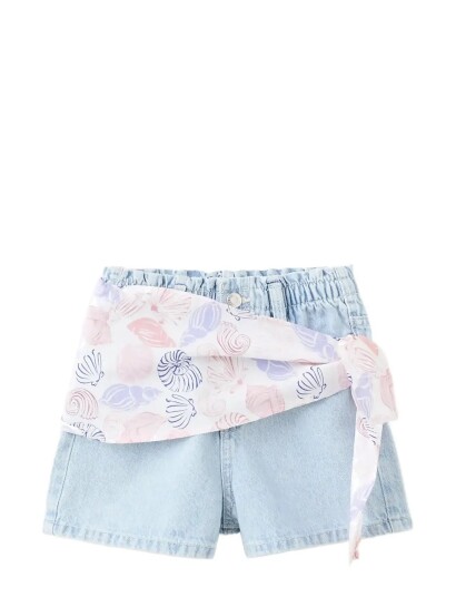 Mango Scarf Detail Multi Position Shorts Blue 8 Mango Scarf Detail Multi Position Shorts Blue 8