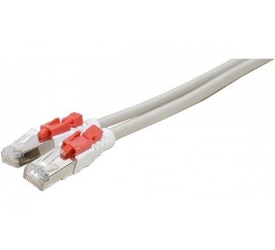 EXC Patch Cord RJ45 CAT.6a S/FTP with Locking System Grey 1m