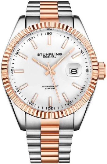 Stührling Original Herreklokke 3935.5 Lineage Hvit/Rose gulltonet Stührling Original Herreklokke 3935.5 Lineage Hvit/Rose gulltonet