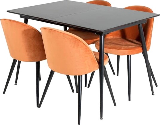 Spisegruppe Venture Home Silvia med Innleggsplate og 4 Valentina Stoler