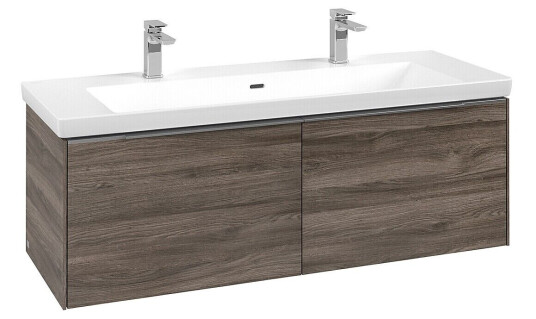Villeroy & Boch Subway 3.0 Servantskap m/2 skuffer 1272x429x478 mm Steingrå Eik Villeroy & Boch Subway 3.0 Servantskap m/2 skuffer 1272x429x478 mm Steingrå Eik