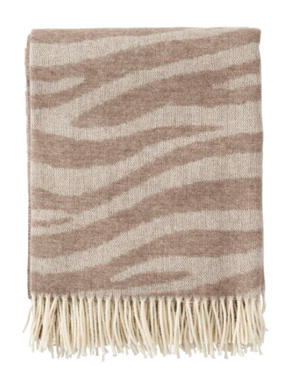 Klippan Savannah Pledd Merino- og Lammeull, Nougat
