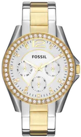 Fossil Dameklokke ES3204 Riley Sølvfarget/Gulltonet stål Ø38 mm Fossil Dameklokke ES3204 Riley Sølvfarget/Gulltonet stål Ø38 mm