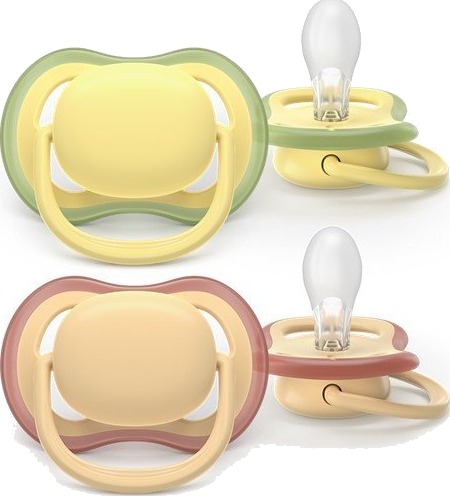 Philips Avent SCF08707 Air Dag Og Natt Smokk 0-6 Måneder Gul/Oransje 2 pk