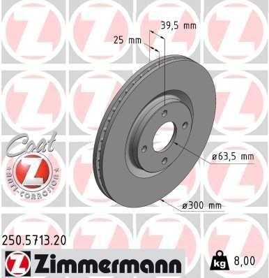 Bremseskive ZIMMERMANN 250.5713.20
