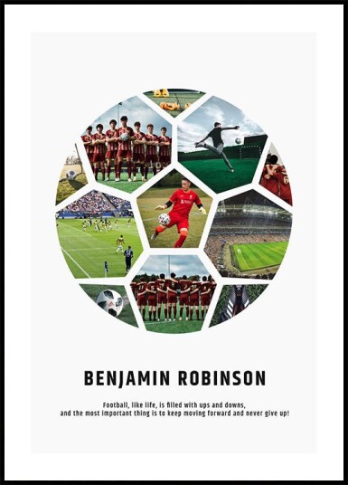 Custom Soccer Photo Collage Plakat Plakat / 21x30cm Custom Soccer Photo Collage Plakat Plakat / 21x30cm