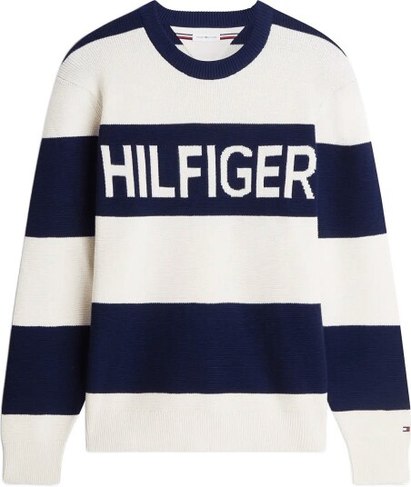 Tommy Hilfiger Waffle Cotton Graphic Crew Neck Navy XL