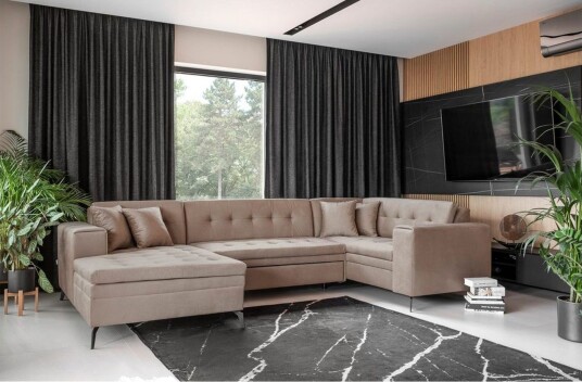 Seksjon Eltap Montez 340x180x93 cm Nube 20 Beige Venstre