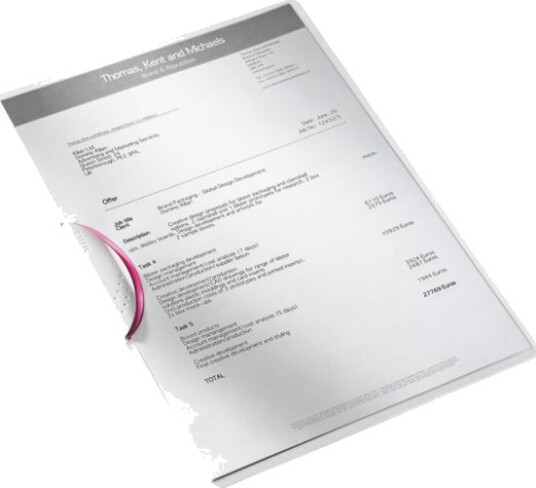 Leitz Wow Colorclip   Klipsfil   For A4 210 X 297 Mm   Kapasitet: 30 Ark   Metallisk Rosa