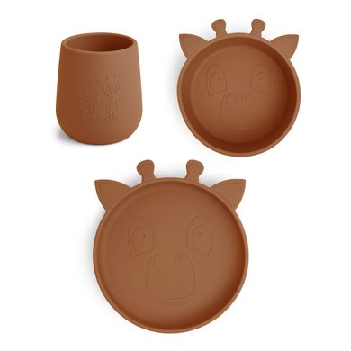 nuuroo Judi Giraffe servisesett med 3 stk. Caramel Cafe