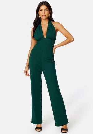 BUBBLEROOM Jesminda halterneck jumpsuit Dark green XL BUBBLEROOM Jesminda halterneck jumpsuit Dark green XL