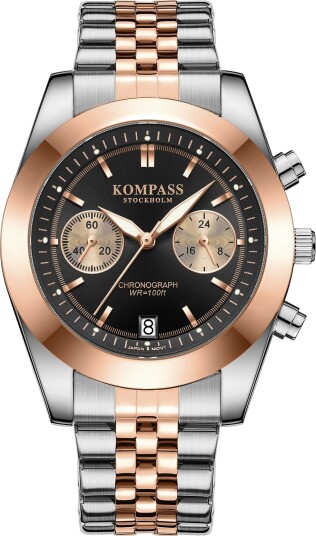 Kompass Navigator Chrono Silver Rose Gold Black