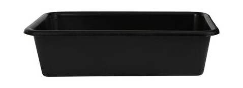 Flisekar Sort Rektang. 45L - Syrefast Kraftig Plast, Forstærket Bund & Kant, 71X40x22cm