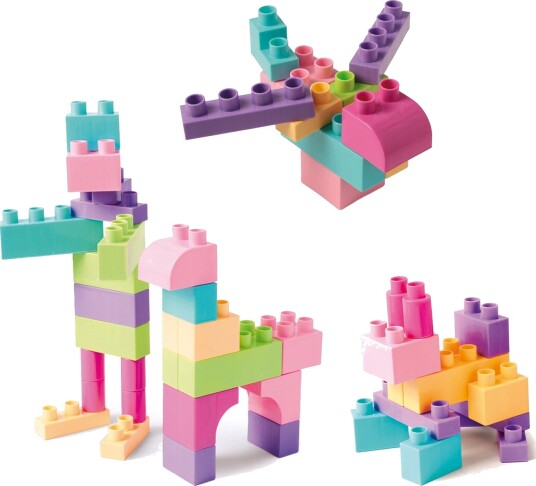 Wader Kids Blocks Byggeklosser 12+måneder 50 Deler Pink