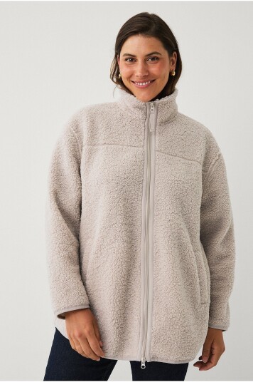 Ellos Plus collection Pilejakke med høy krage Beige