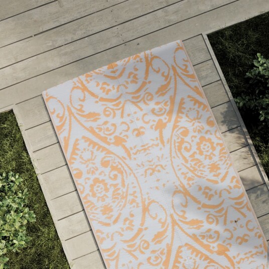 Uteteppe oransje og hvit 80x250 cm PP 317039