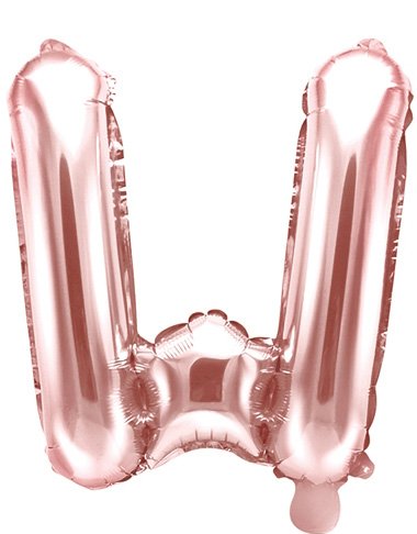 Bokstaven W Rosegullfarget 35 cm Liten Folieballong