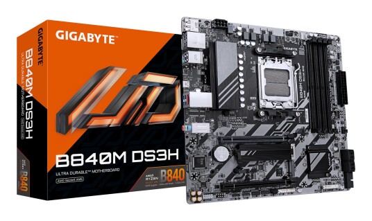 Gigabyte B840M DS3H Hovedkort for AMD Ryzen 9000 - Micro ATX, DDR5, Socket AM5
