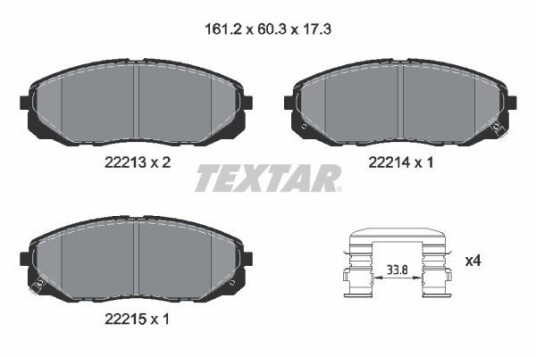 Bremseklosser TEXTAR 2221301 Bremseklosser TEXTAR 2221301