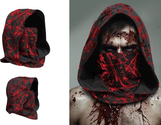 Blodsprut - Svart Hette med Maske