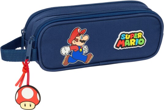 Nintendo Super Mario Dobbeltpennal Trick Mørkeblå/Rød