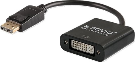 Savio 0,2 m DisplayPort til VGA Adapter - Svart