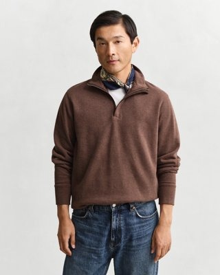 GANT Light Sacker Half Zip - Brown - XL